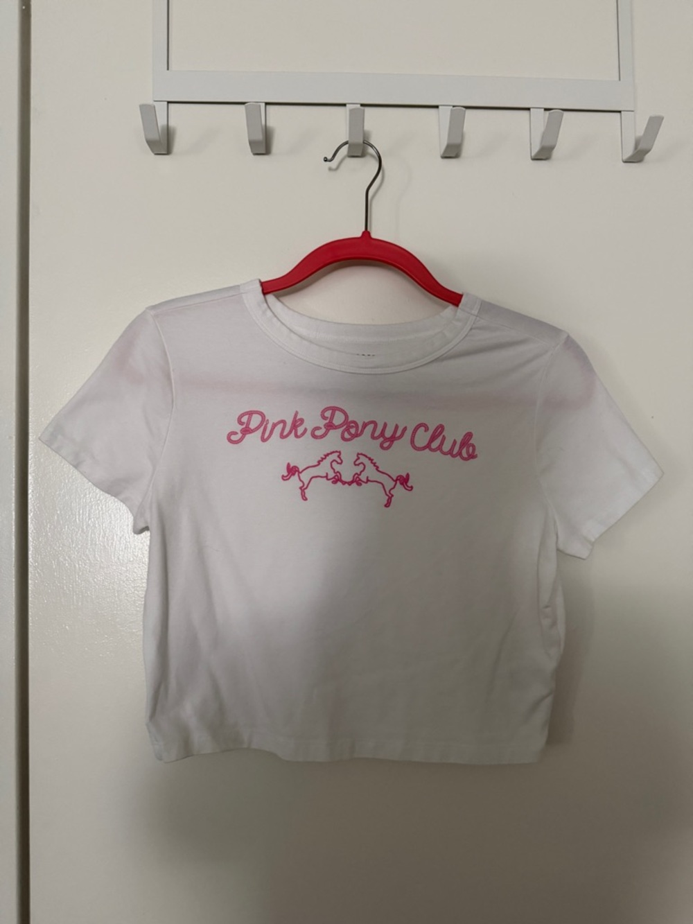 wild fable White Crop Tee with Pink 'Pink Pony Club' Graphic Chappell Roan